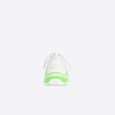 BALENCIAGA Men's Triple S Sneaker in Fluo Green/white outlook