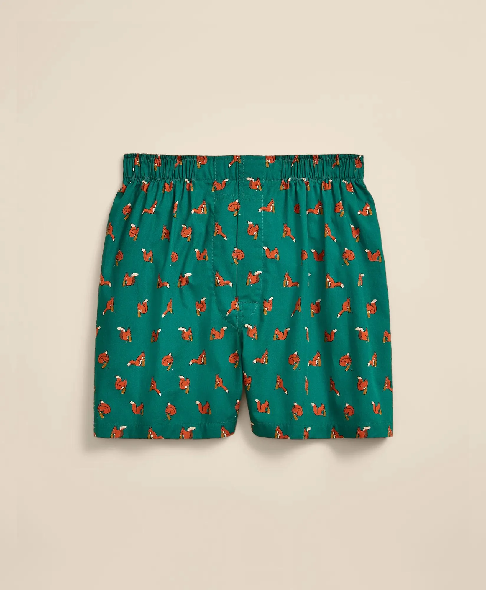 Cotton Broadcloth Squirrel Print Boxers - 1