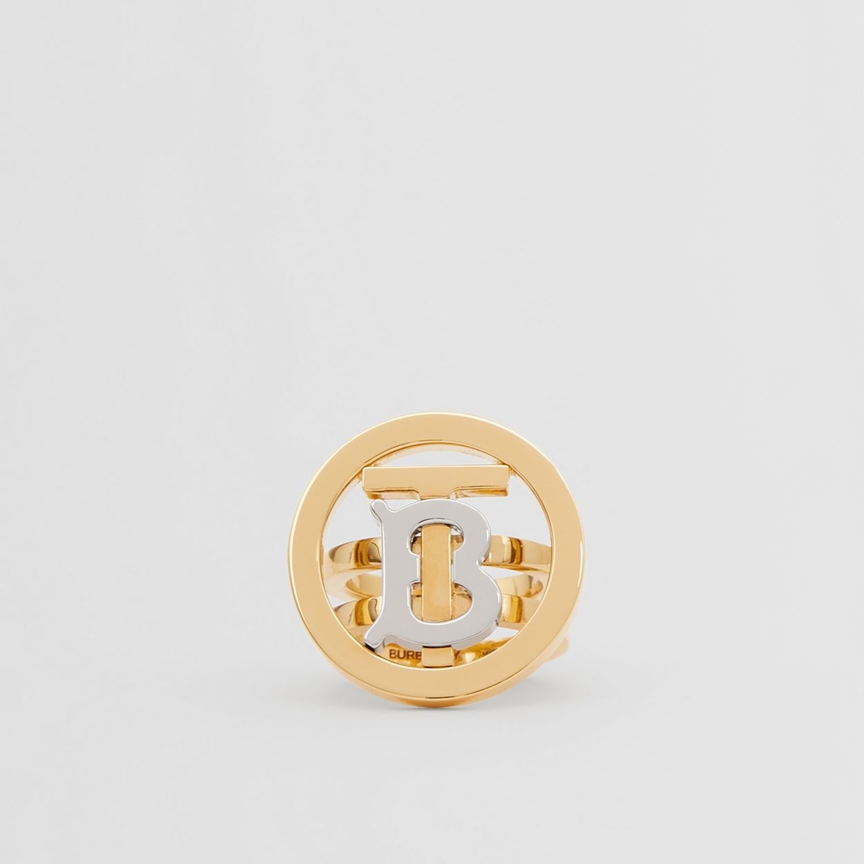 Gold and Palladium-plated Monogram Motif Ring - 1