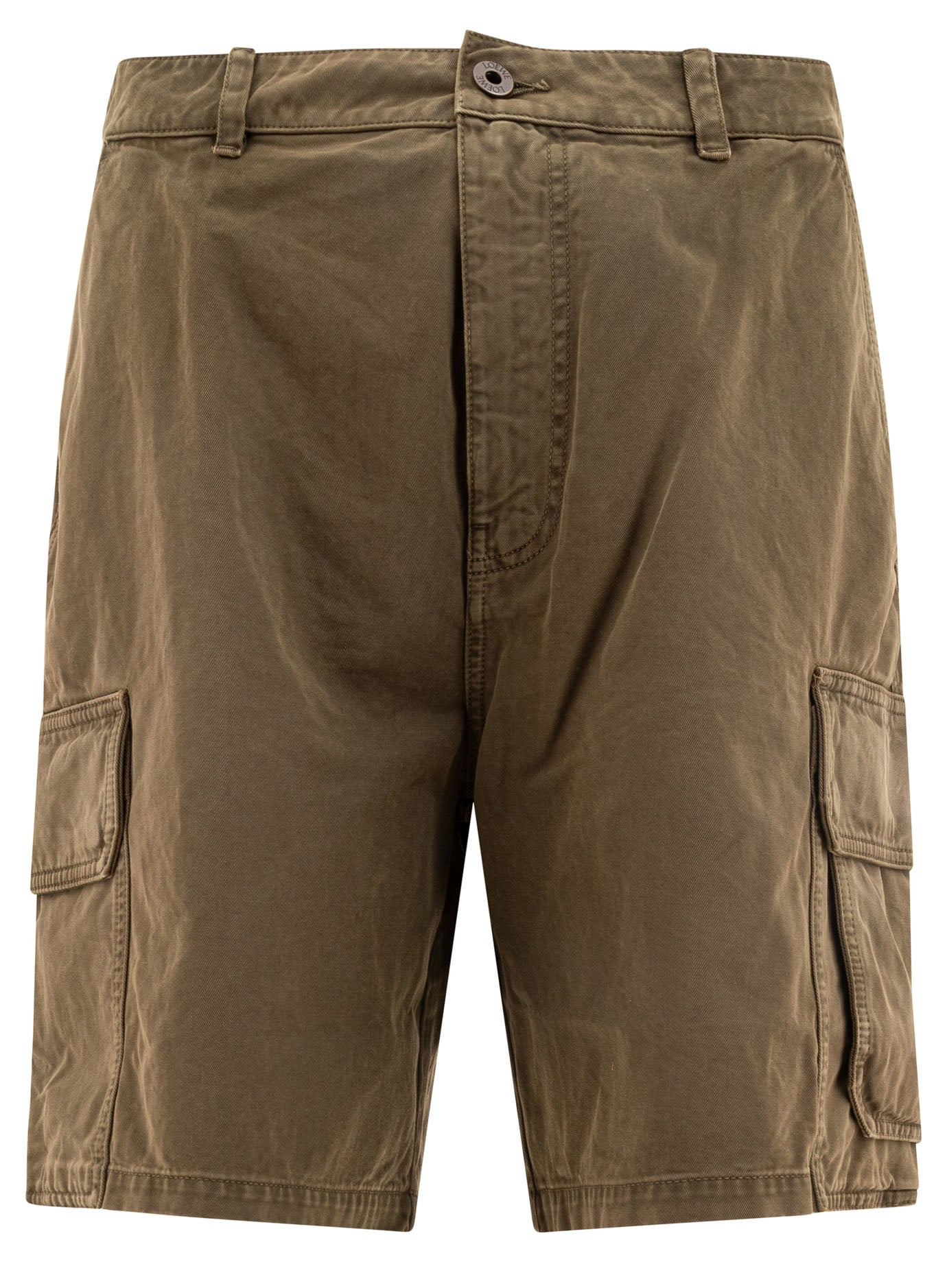 Cotton Cargo Shorts Green - 1