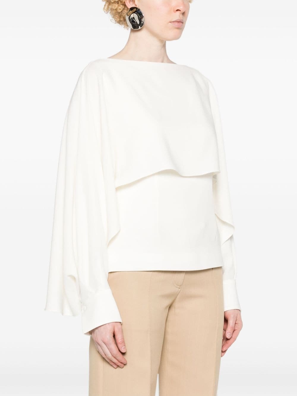 draped crepe blouse - 3