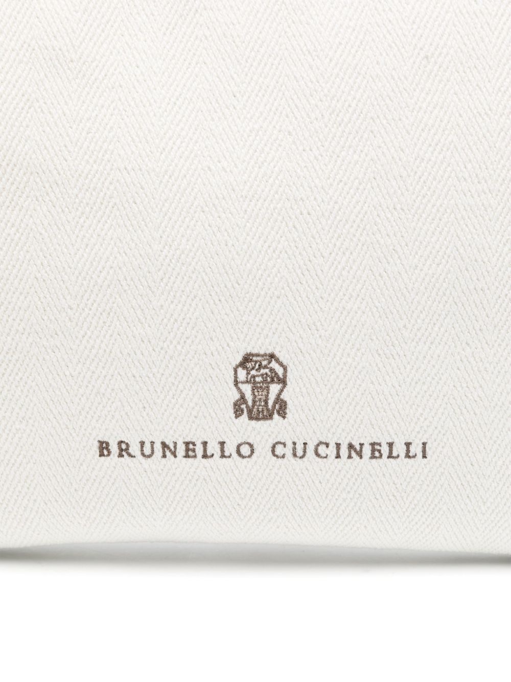 logo-embroidered clutch bag - 4