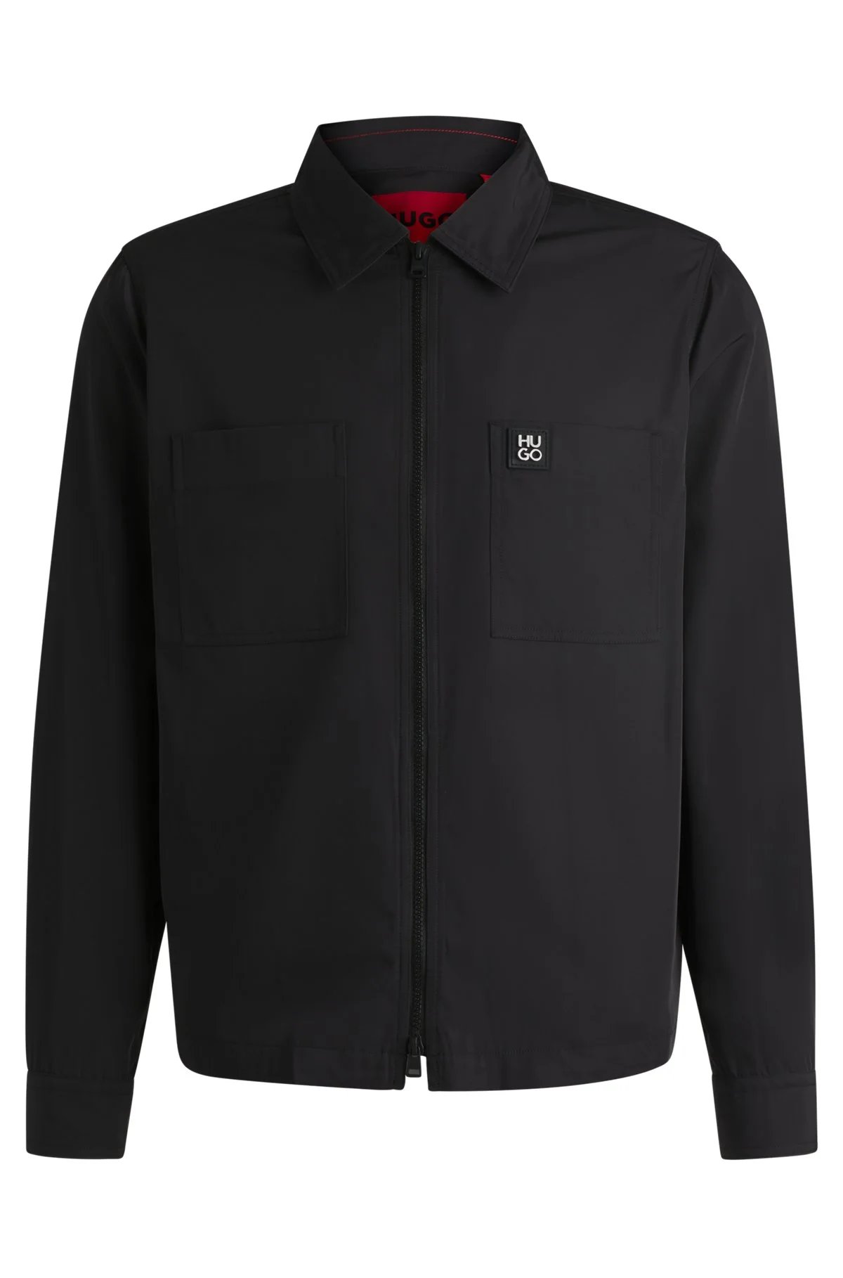 OVERSIZE-FIT ZIP-UP SHIRT WITH STACKED LOGO TRIM - 1