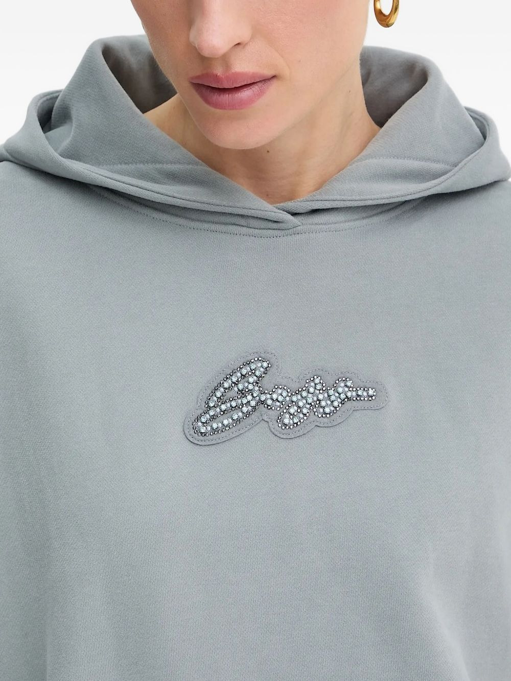 embellished-logo hoodie - 4