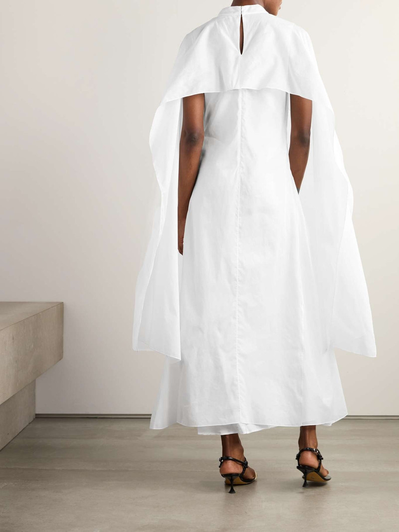 Cape-effect cotton-poplin maxi dress 3