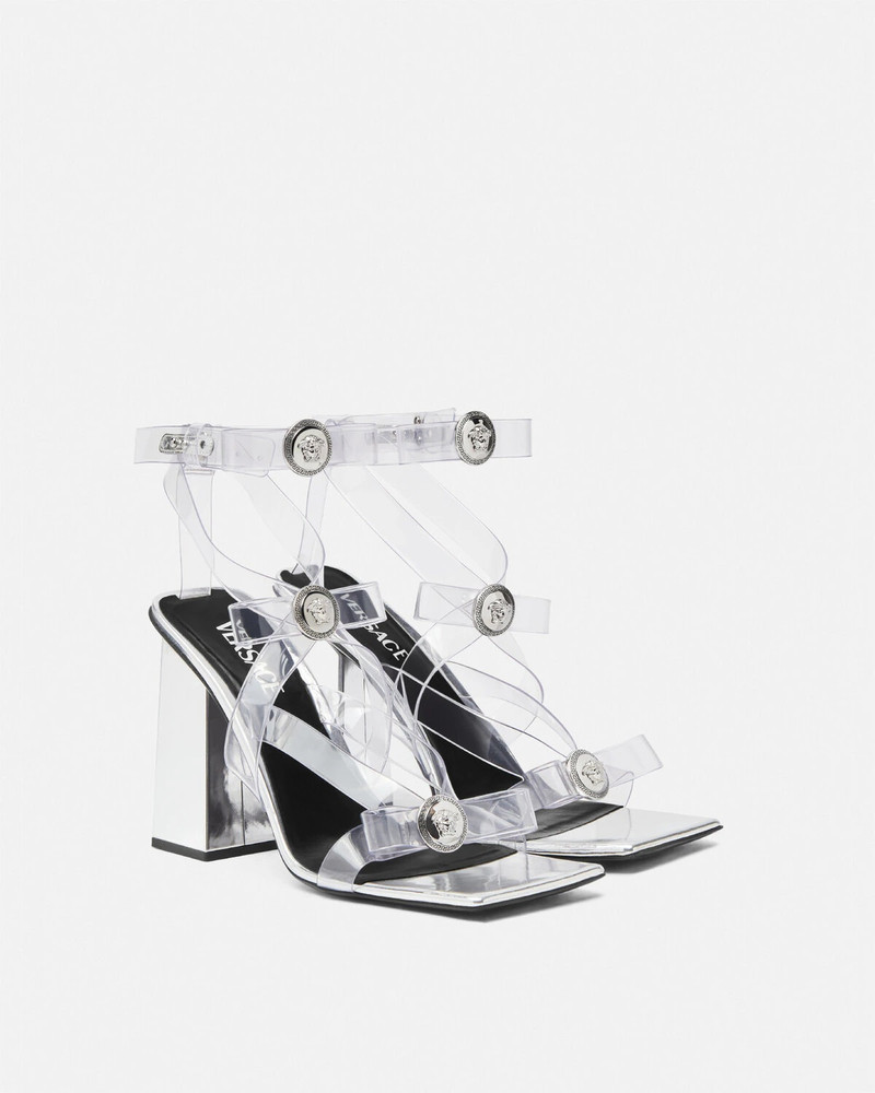VERSACE Gianni Ribbon Transparent Cage Sandals 105 mm outlook