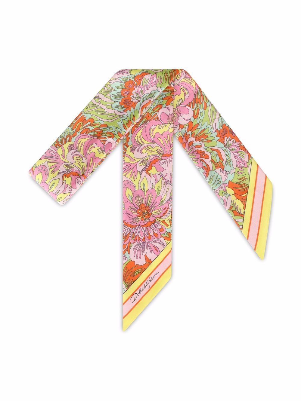 floral-print silk headscarf - 2