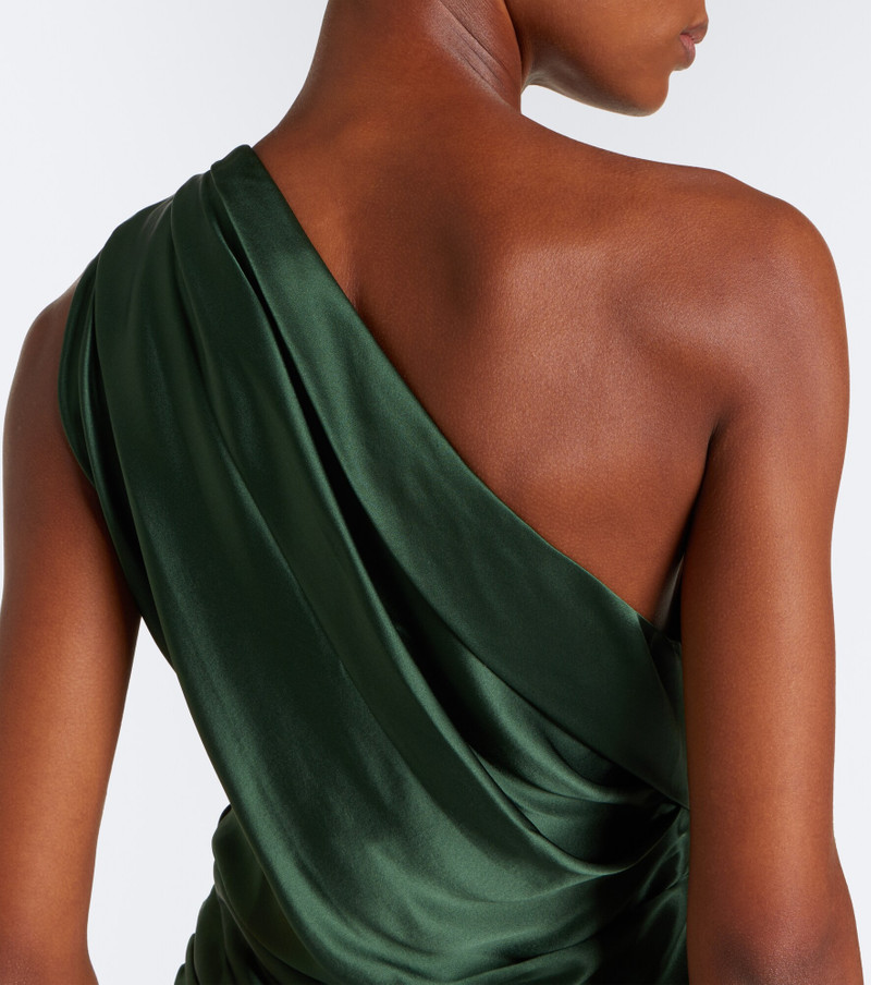 Draped one-shoulder silk satin gown 7