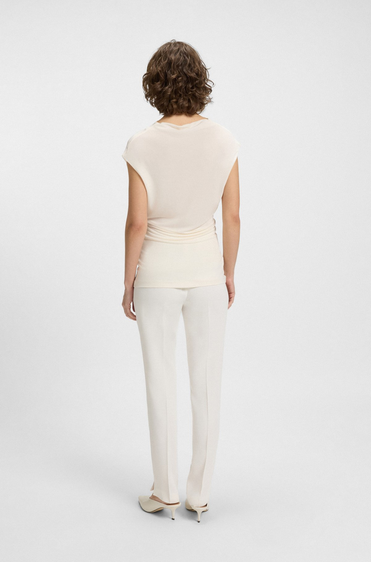 HIGH-NECK TOP IN MATTE FABRIC - 4