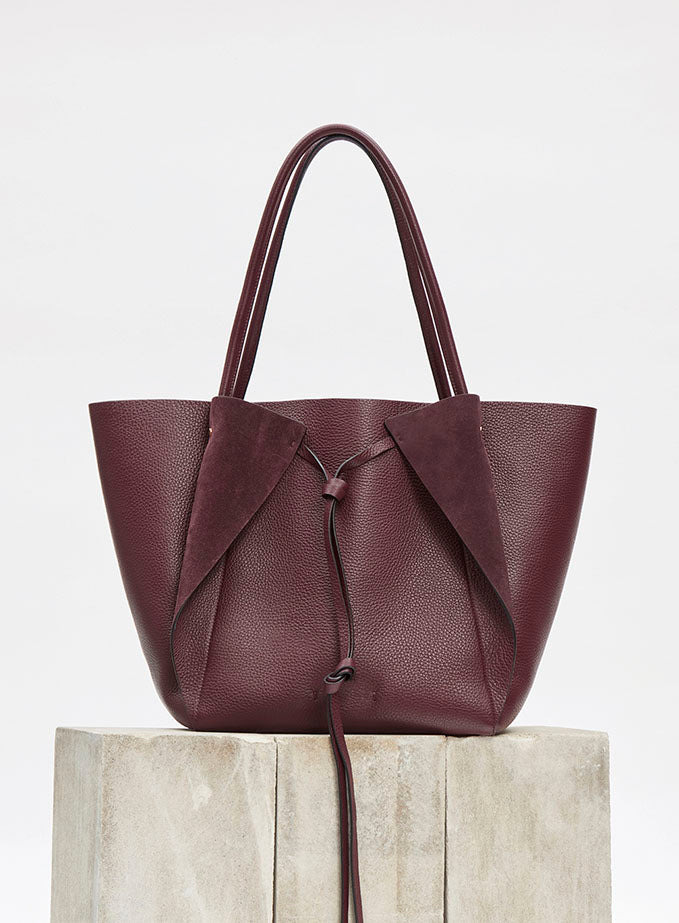Marija Tote Bag in Bordeaux Textured Leather - 2