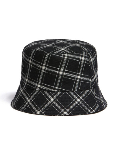 Marni logo-embroidered checked bucket hat outlook