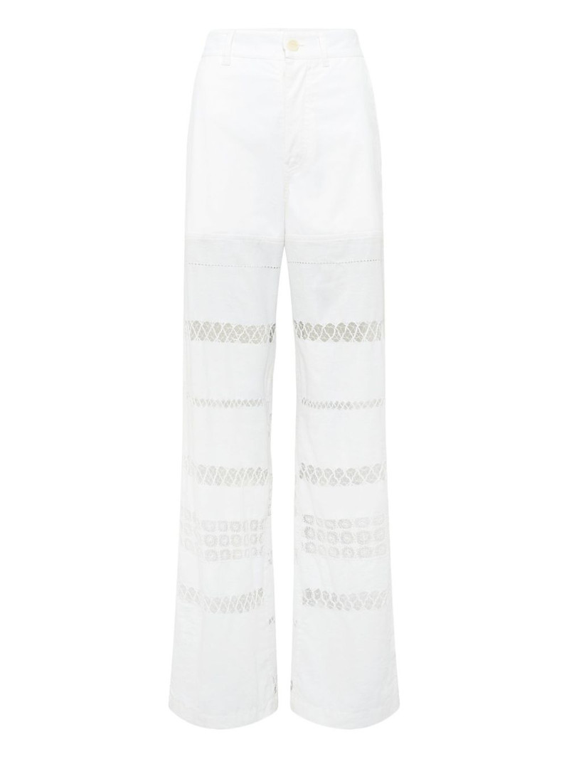 lace-panel trousers 1