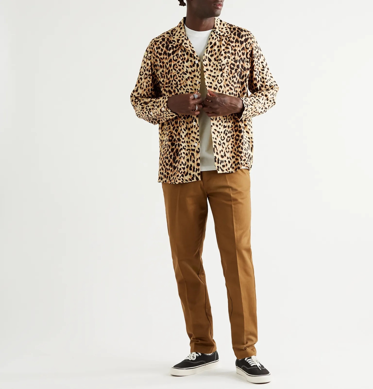 + Wacko Maria Camp-Collar Leopard-Print Woven Shirt - 2