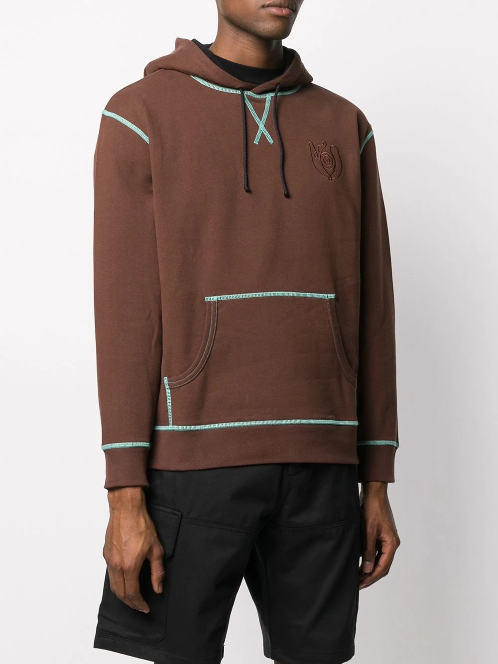 contrast stitch hoodie - 3