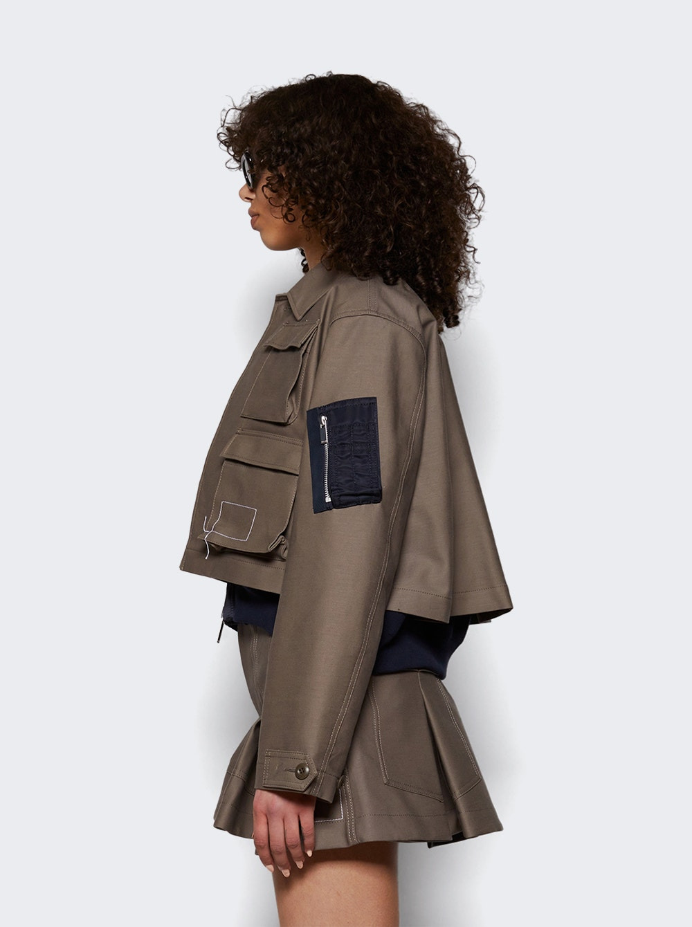X Wtaps Satin And Nylon Twill Jacket Taupe - 3