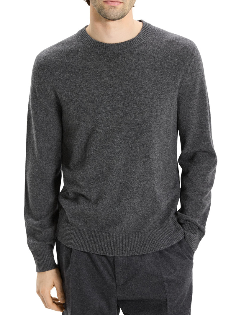 Men's Hilles Cashmere Crewneck Sweater - Charcoal Melange 3
