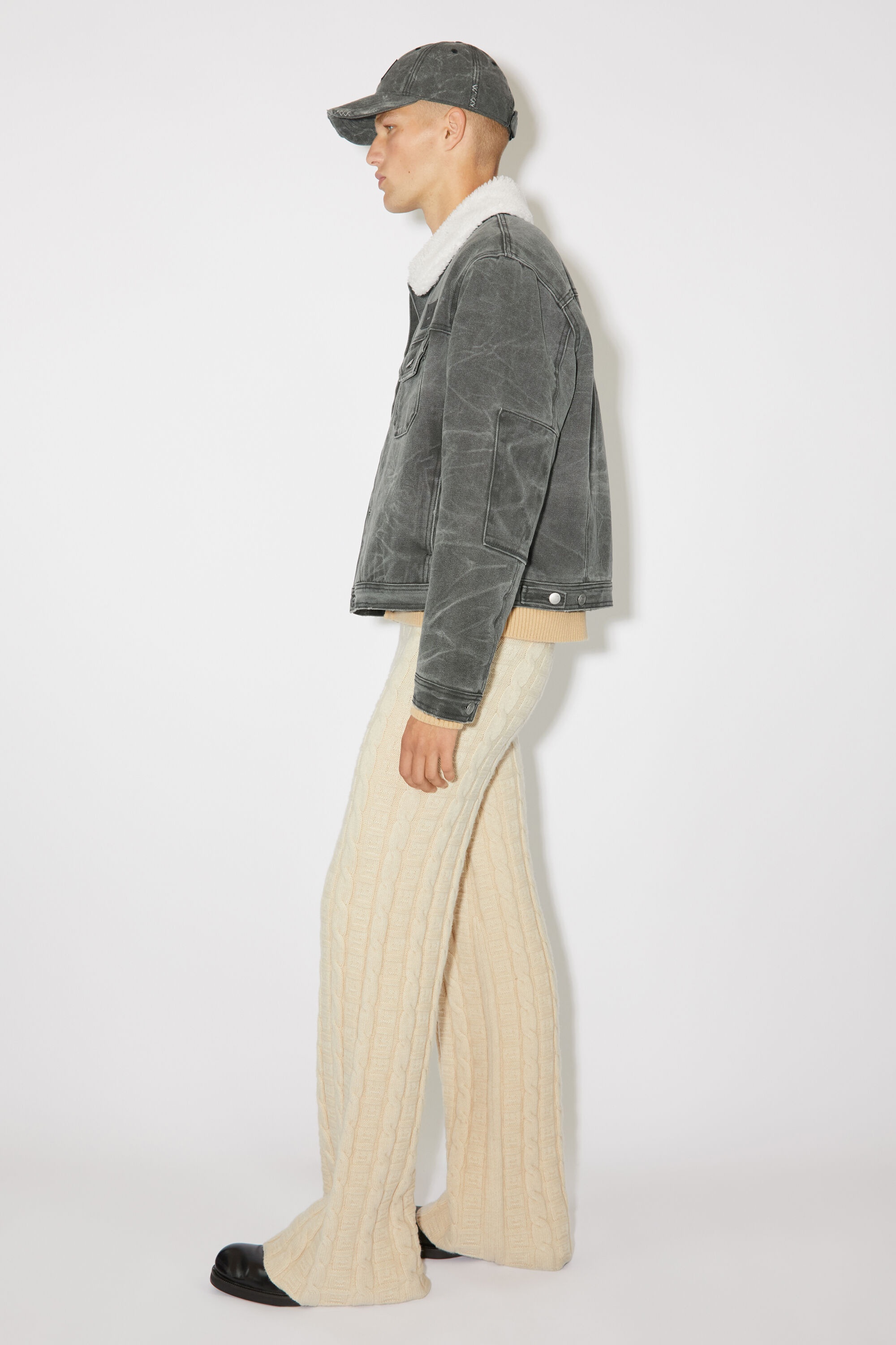 Padded denim jacket - Carbon grey - 4