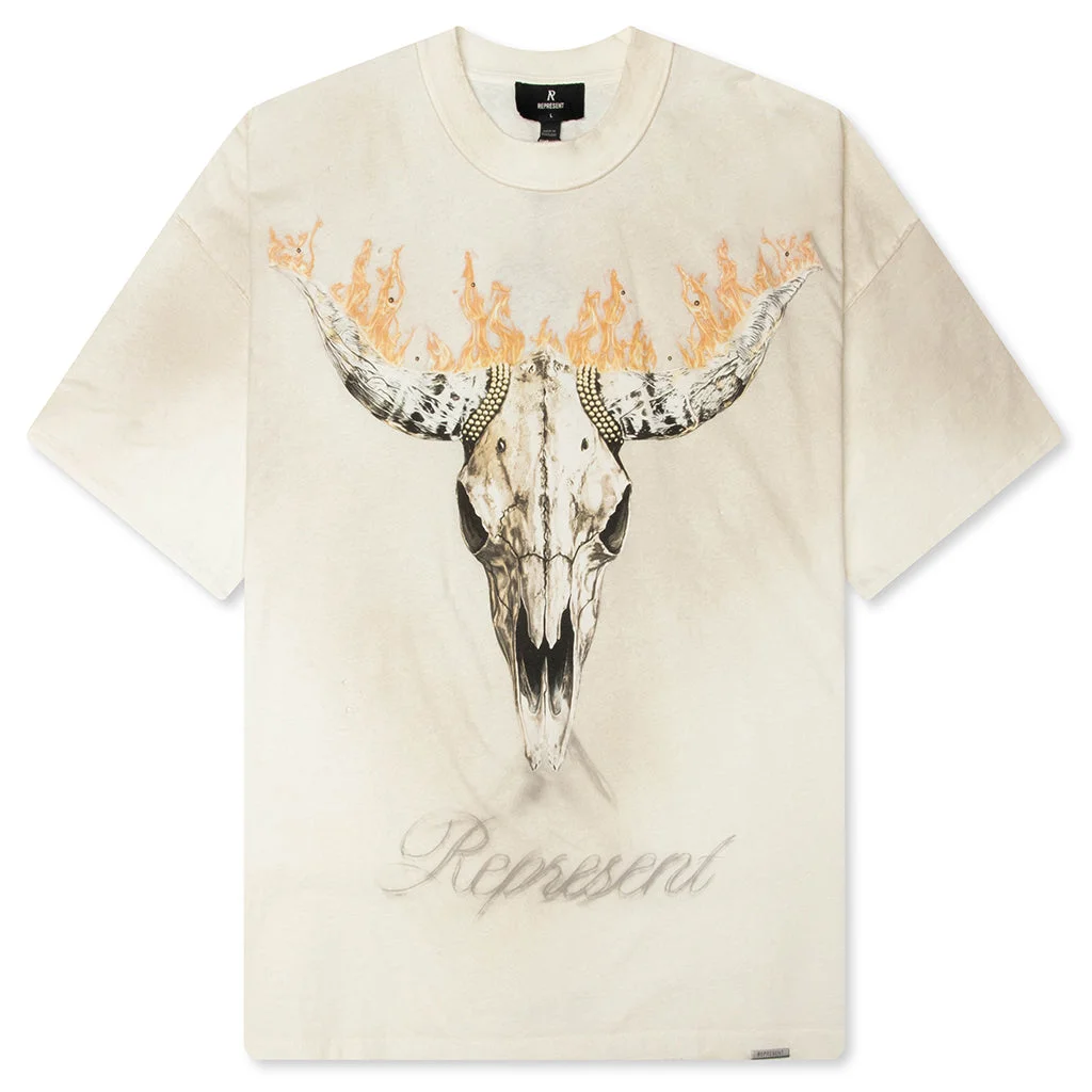 BRITISH COWBOYS T-SHIRT - WASHED ECRU - 1