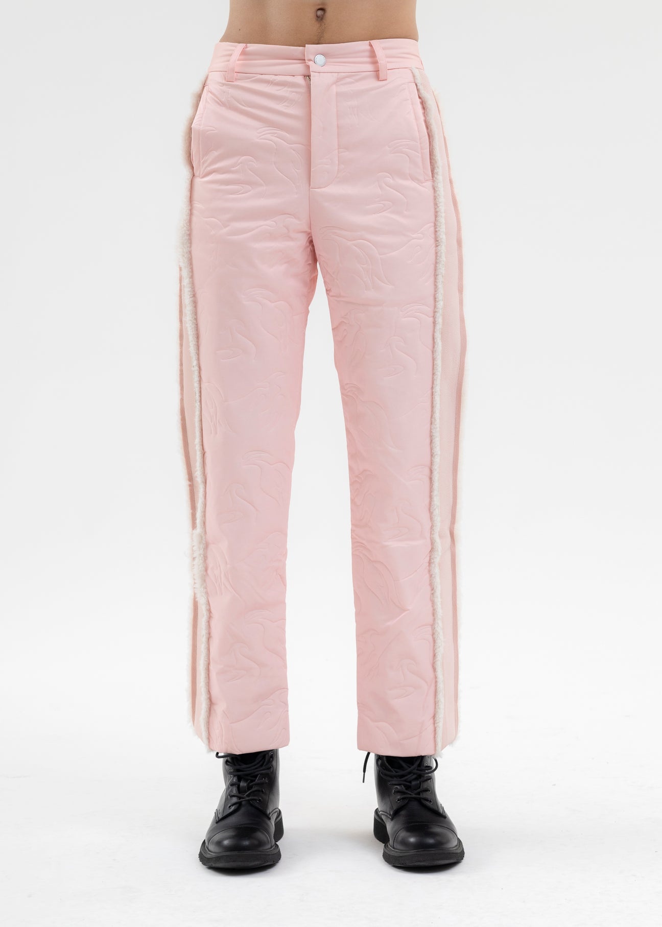 PINK QUILTED PHOENIX TROUSERS - 1