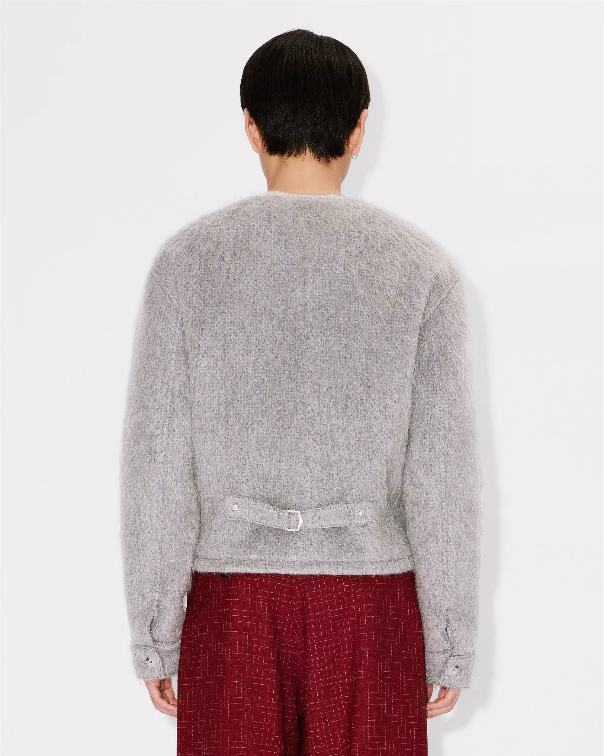 Collarless jacket in hairy wool alpaca and mohair - 5