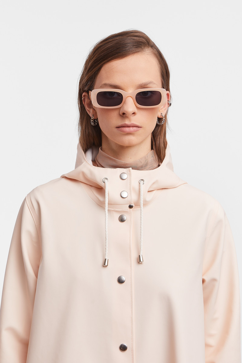 Mosebacke Long Print Raincoat Peach 7