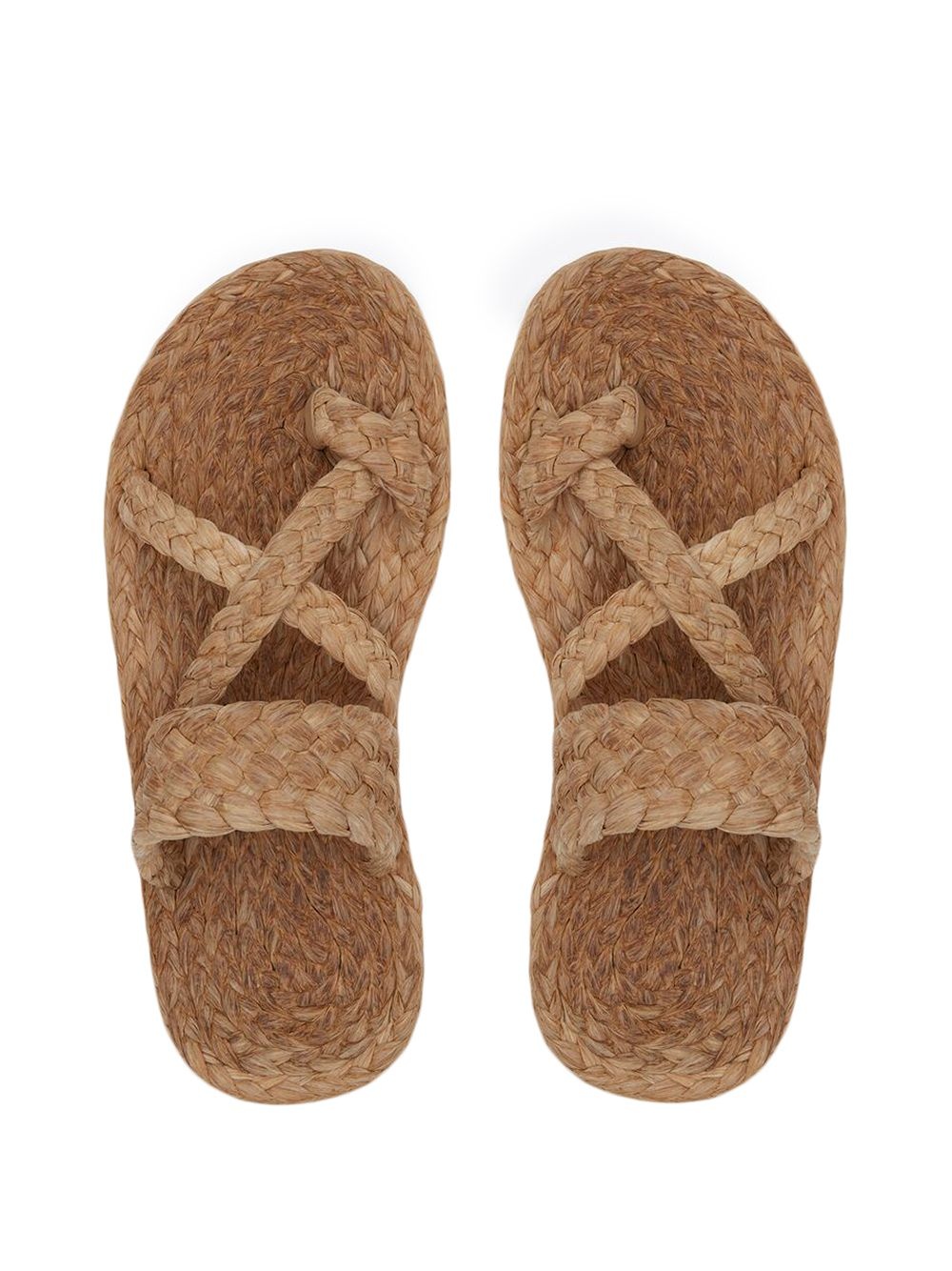 woven-raffia open-toe sandals - 3