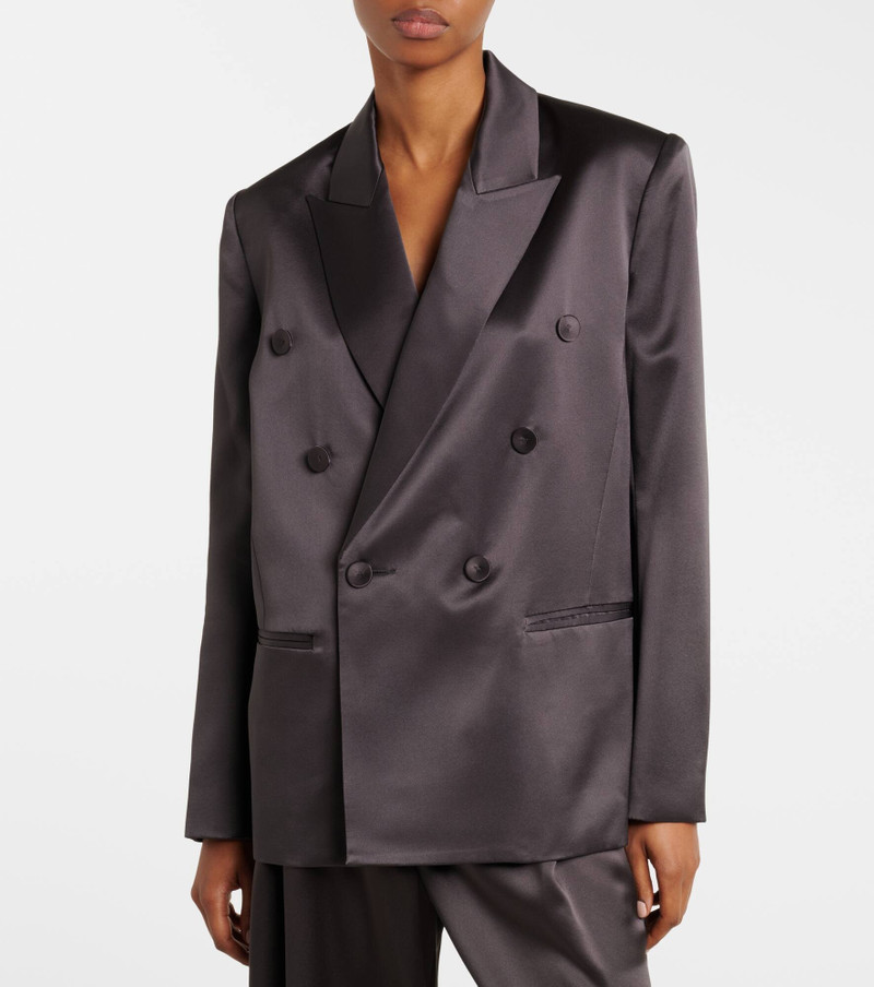 Double-breasted silk satin blazer 3