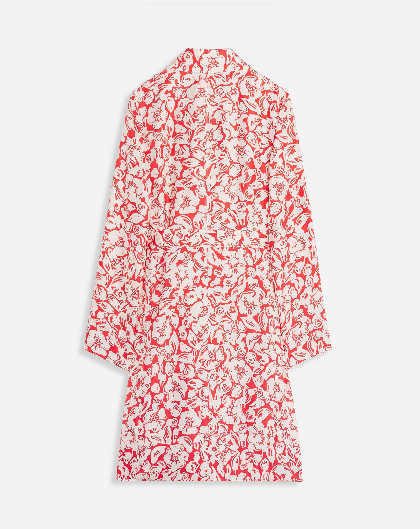 FLOWER PRINT LONG SLEEVE WRAP MIDI DRESS - 2