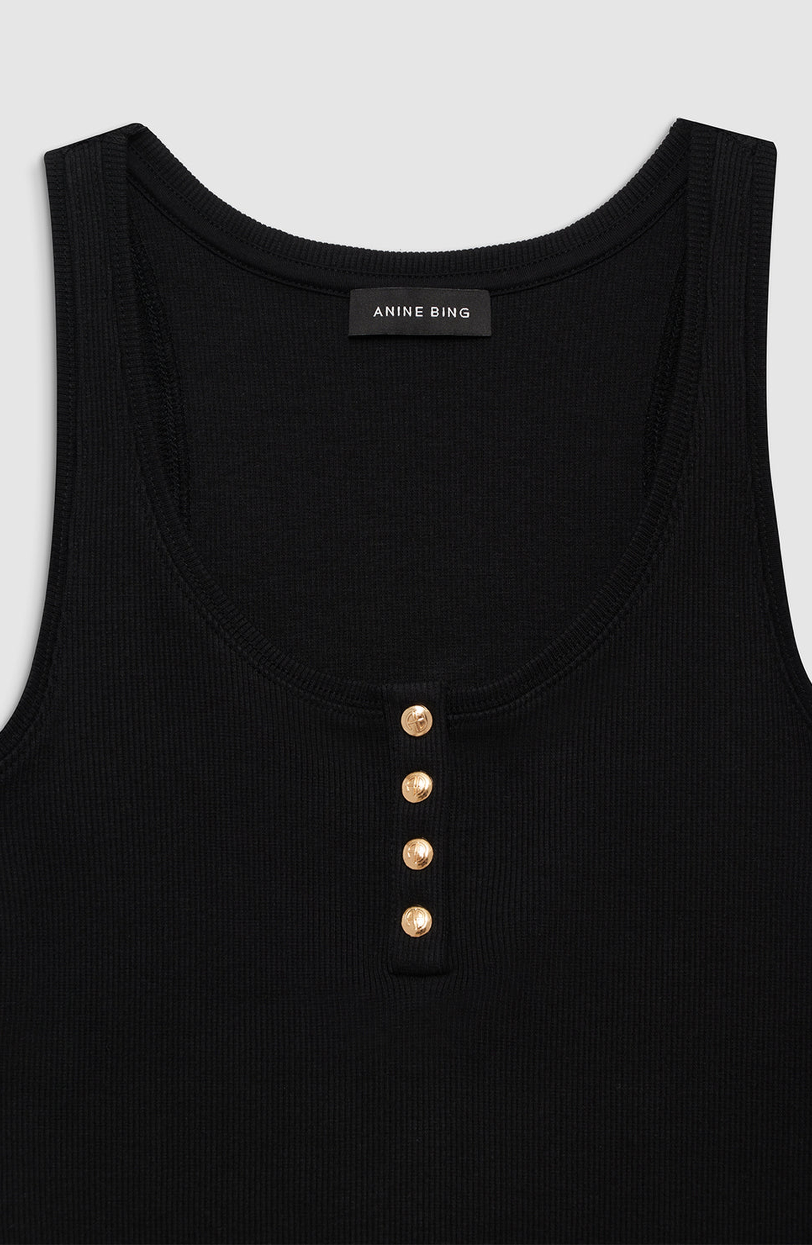 ANINE BING Alessia Tank Top in Black at Nordstrom - 3