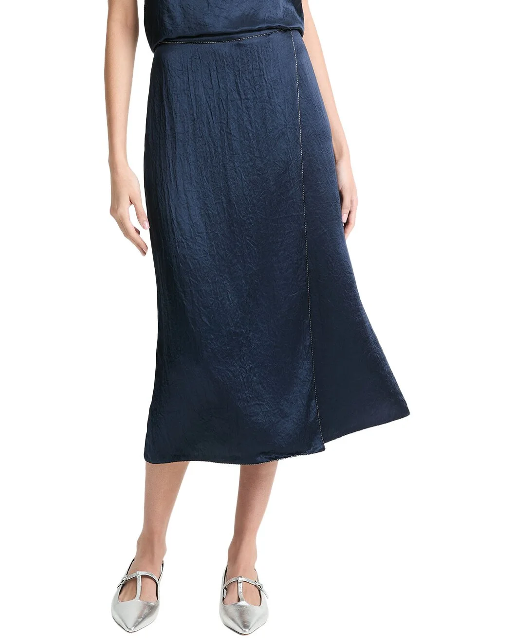 Vince Beaded Boarder Front Slit Skirt - 1