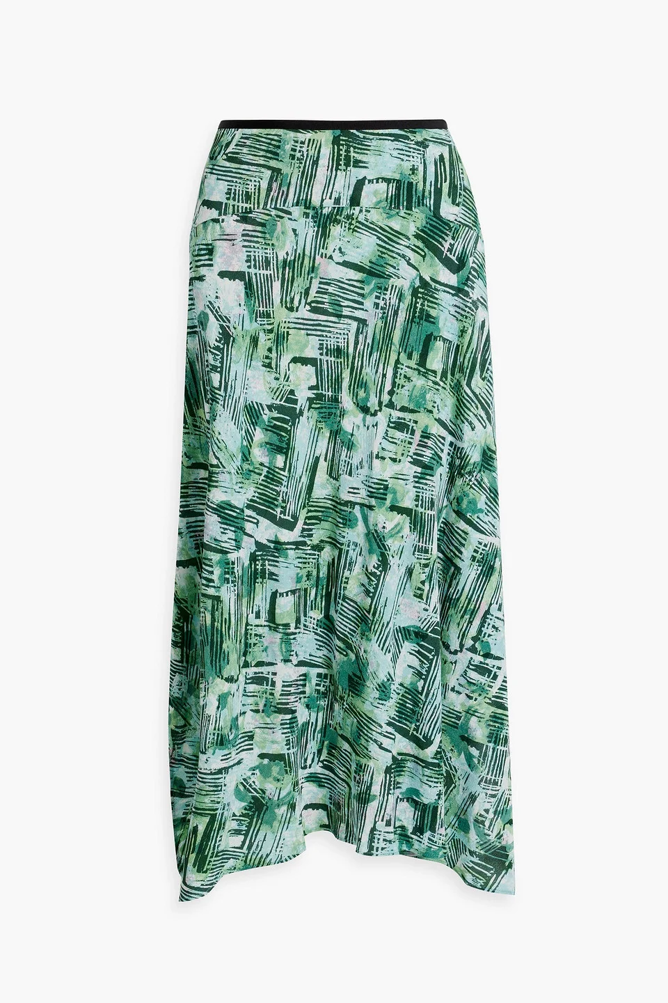 Maria reversible printed crepe midi skirt - 1