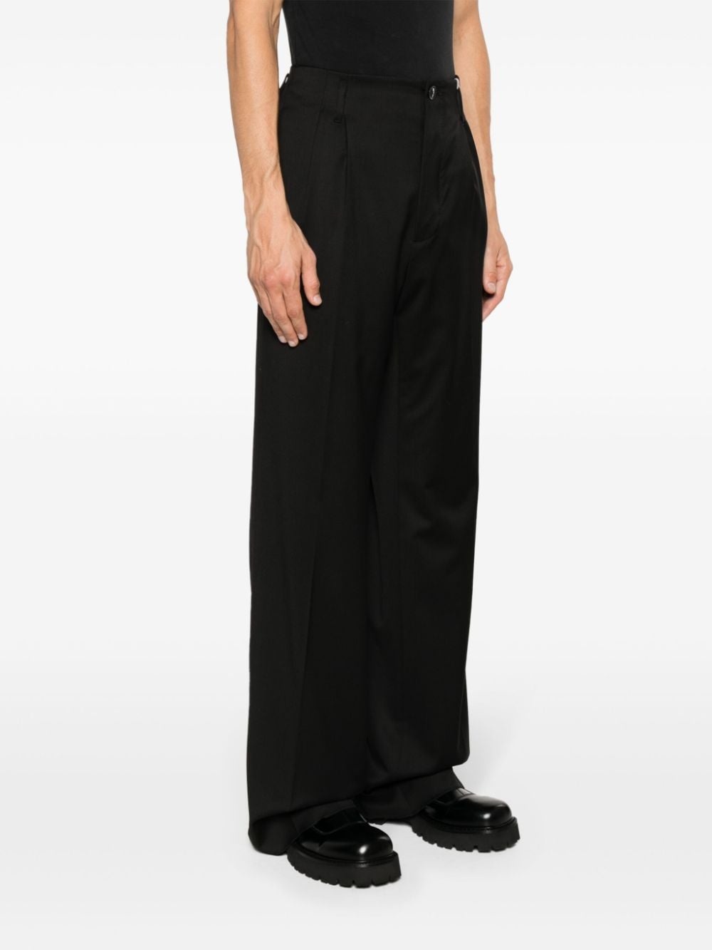 high-waist wide-leg trousers - 3
