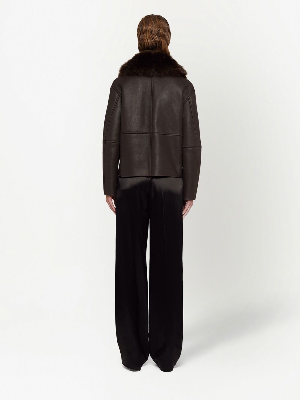 satin-finish trousers - 4