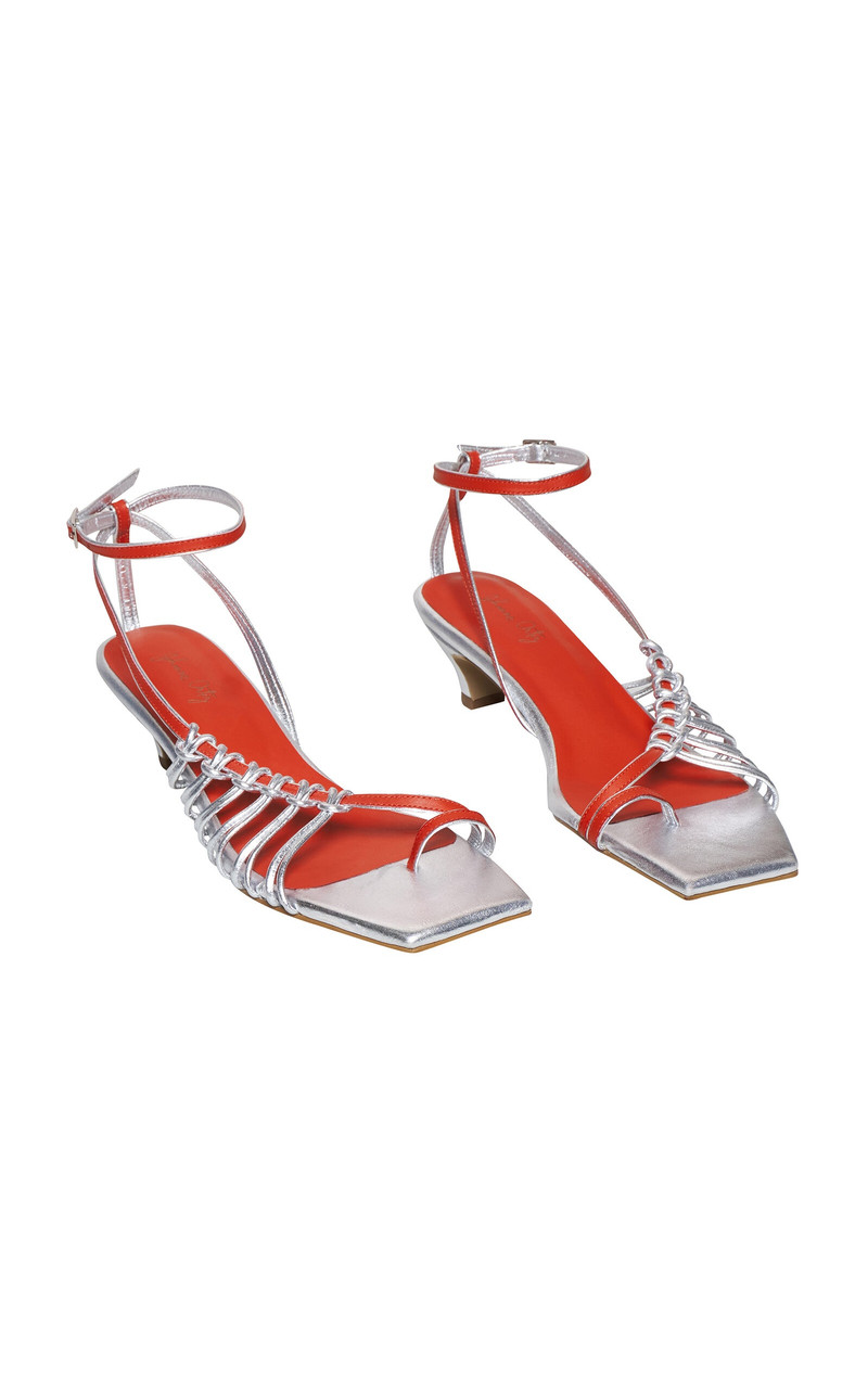 Dining And Dancing Leather Sandals silver 5