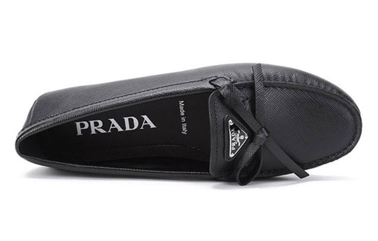 (WMNS) PRADA Saffiano Leather Driving Loafers 'Black' 1DD071_053_F0002_F_005 - 5