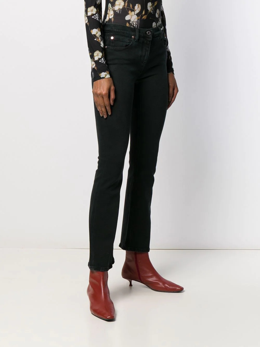 slim-fit poem detail jeans - 3