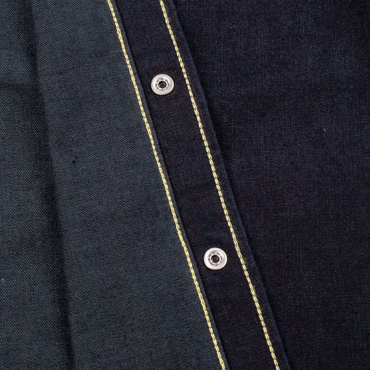 IHSH-321-OD 10oz Selvedge Denim Western Shirt - Indigo Overdyed Black - 16