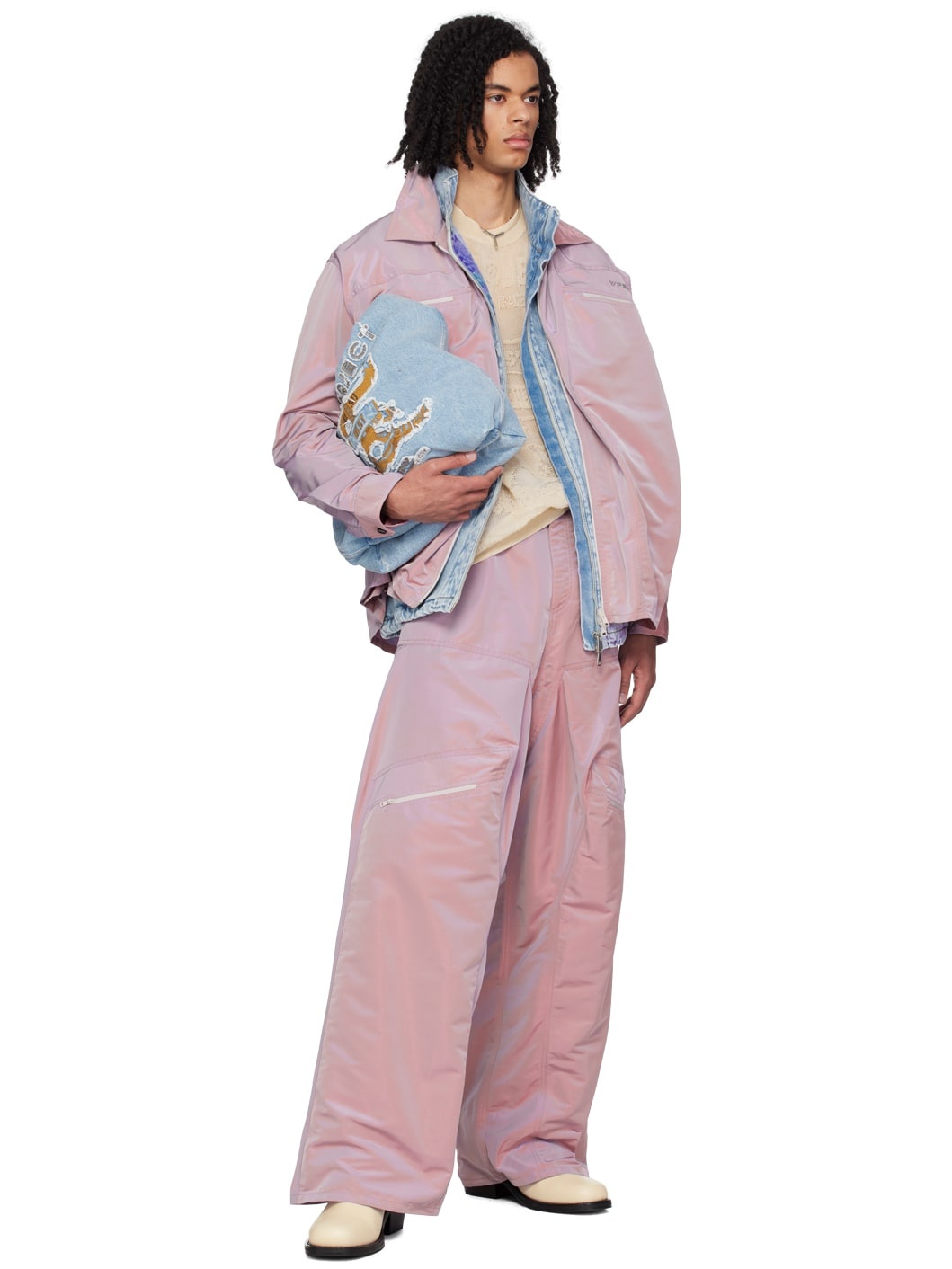 Purple Gathered Trousers - 4