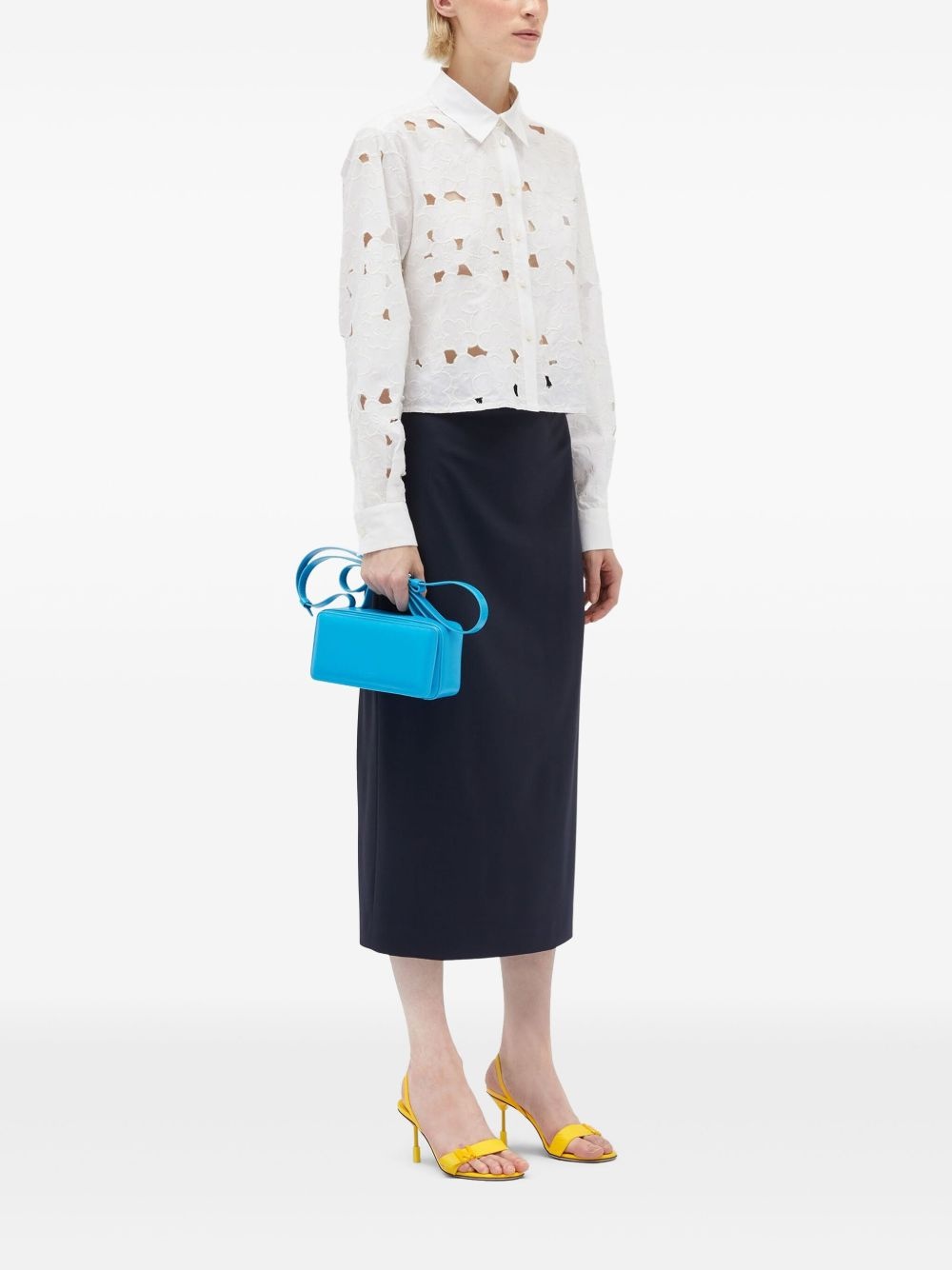 logo-waistband midi skirt - 3