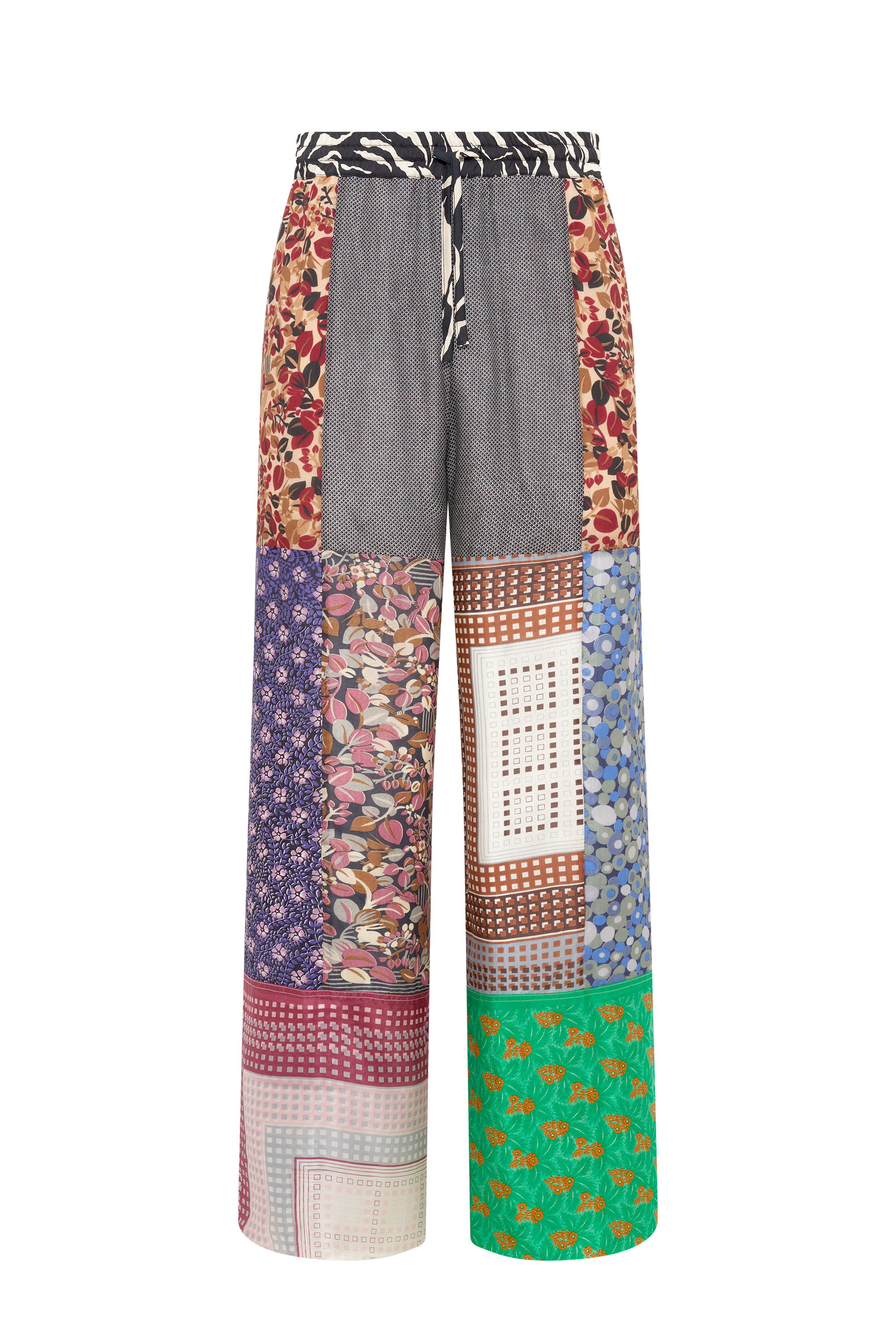 Regenerated Silk Scarves Drawstring Trousers - 10