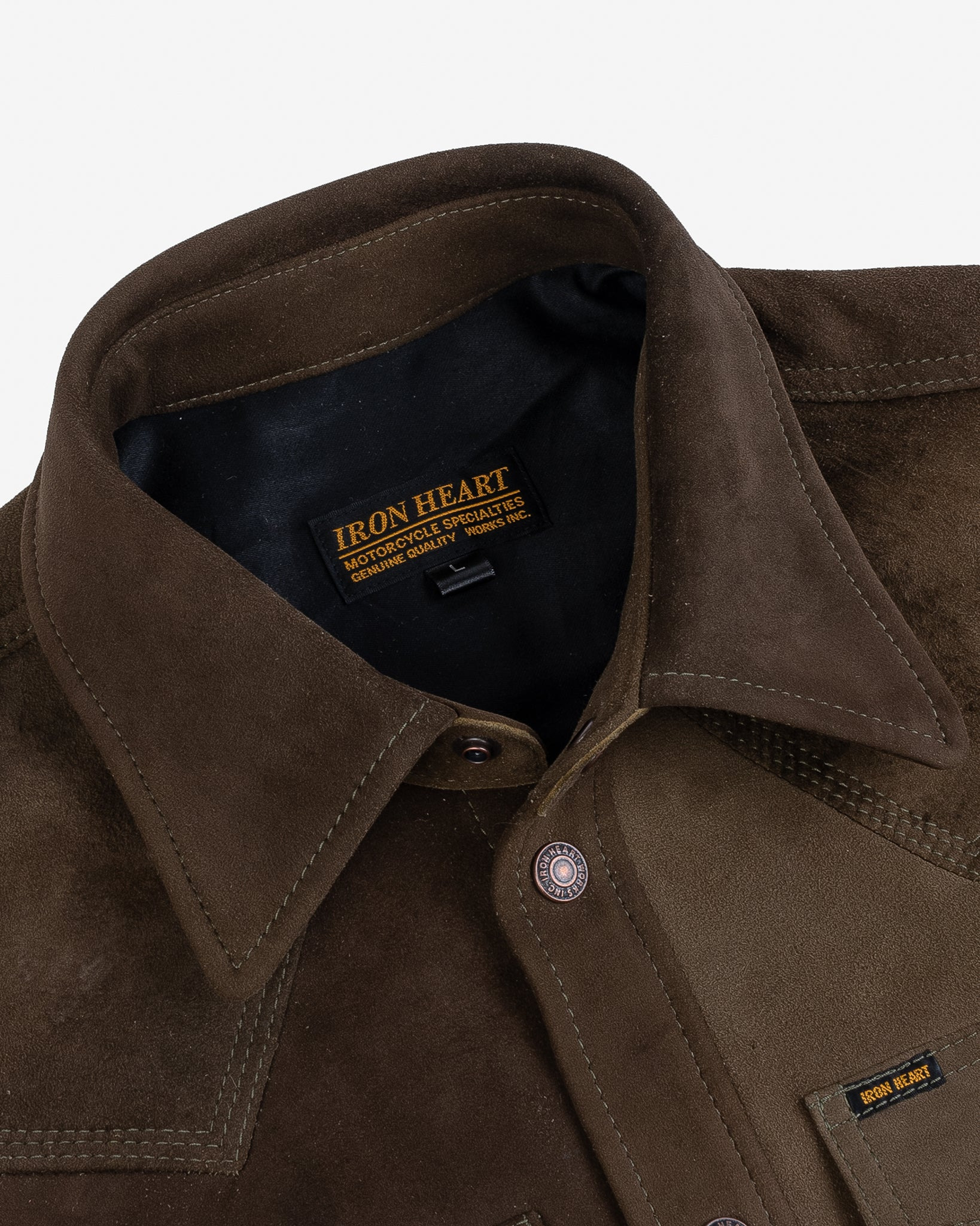 IHSB-BIGBUCK-OLV Deerskin Western Shirt 'The Big Buck' - Olive - 9