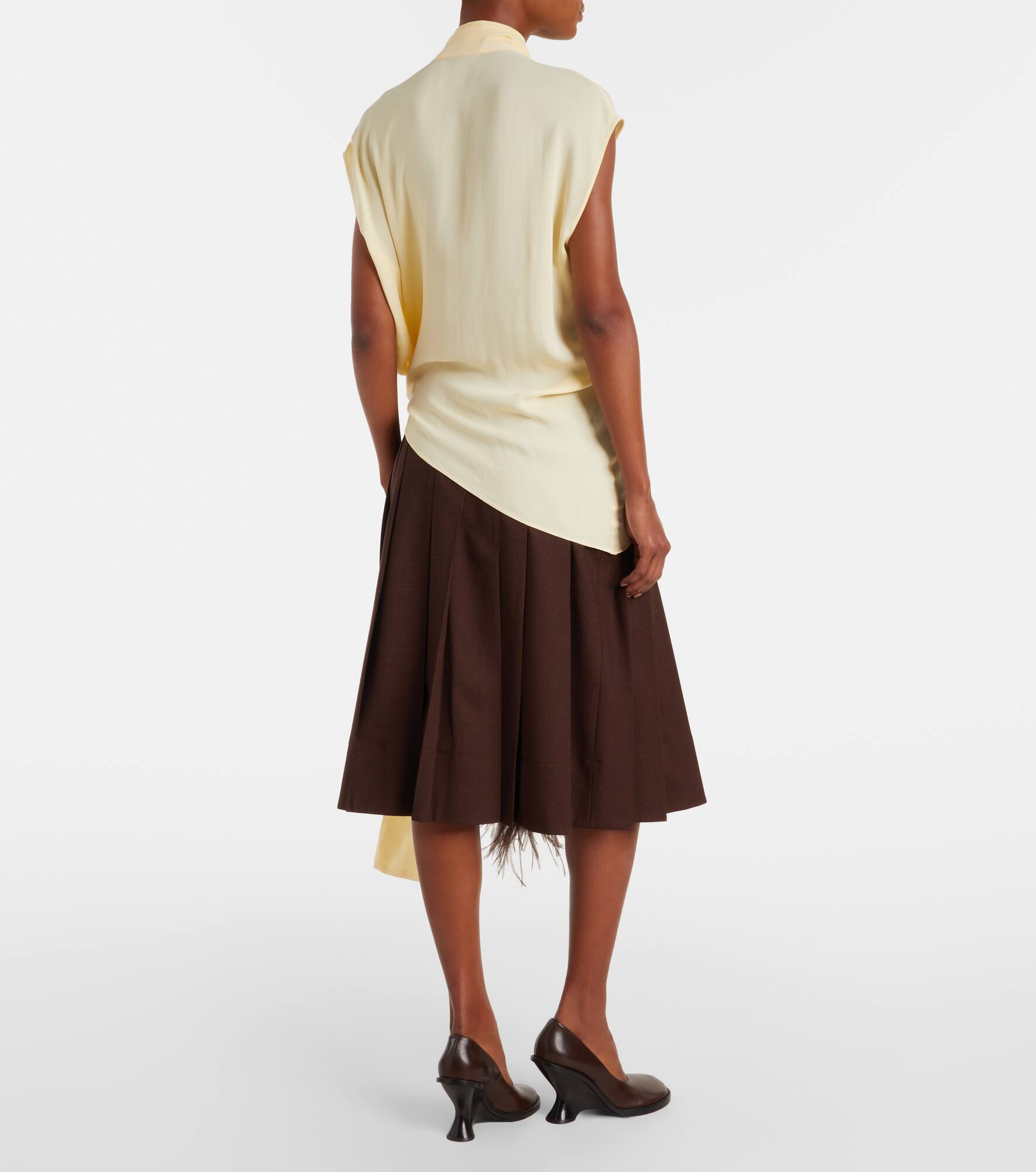 Asymmetric tie-neck blouse - 3
