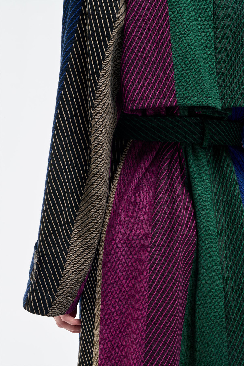 Lyra Trench Coat in Multi Cashmere 8