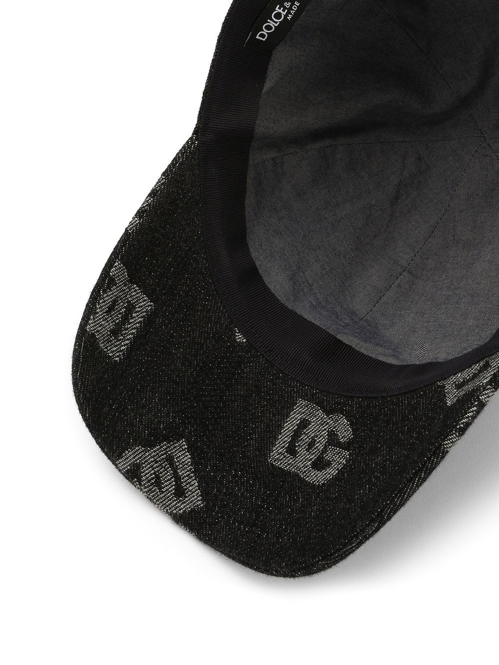 denim logo-print hat - 4