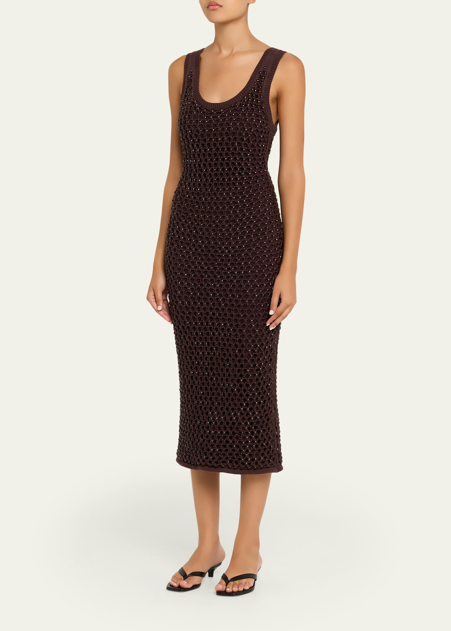Emin Crystal Mesh Maxi Tank Dress - 4