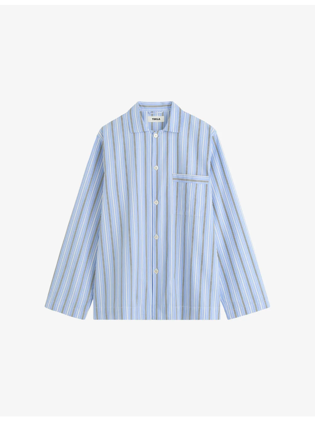 Striped Cotton-Poplin Pyjama Shirt - 1