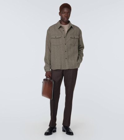 Berluti Herringbone cashmere-blend overshirt outlook