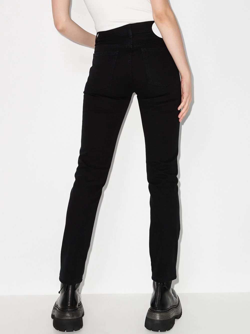 zipped hem skinny jeans - 3