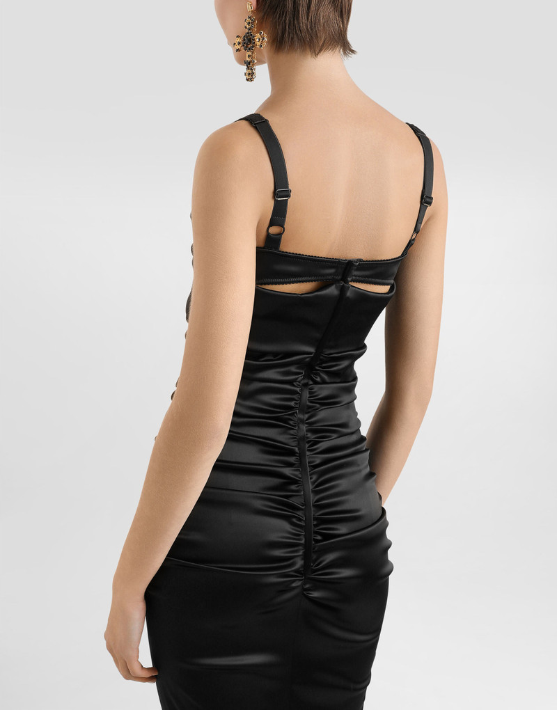 Draped calf-length dress with bra-style detailing 6