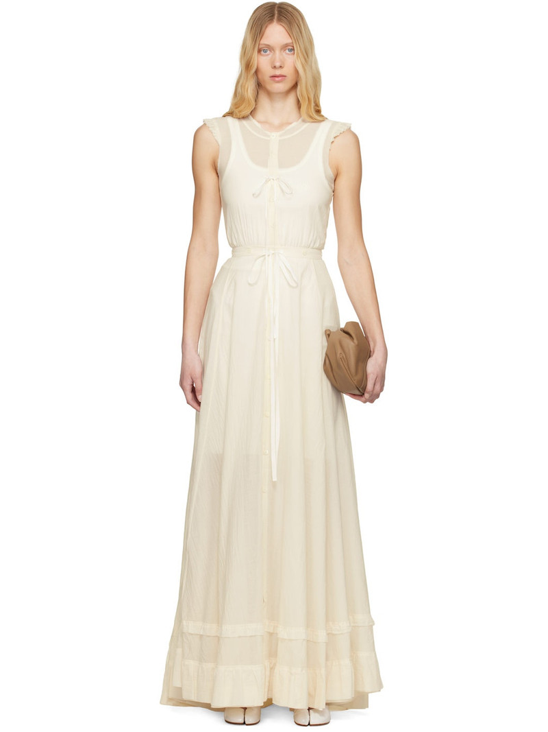 Off-White Cotton Voile Maxi Dress 1